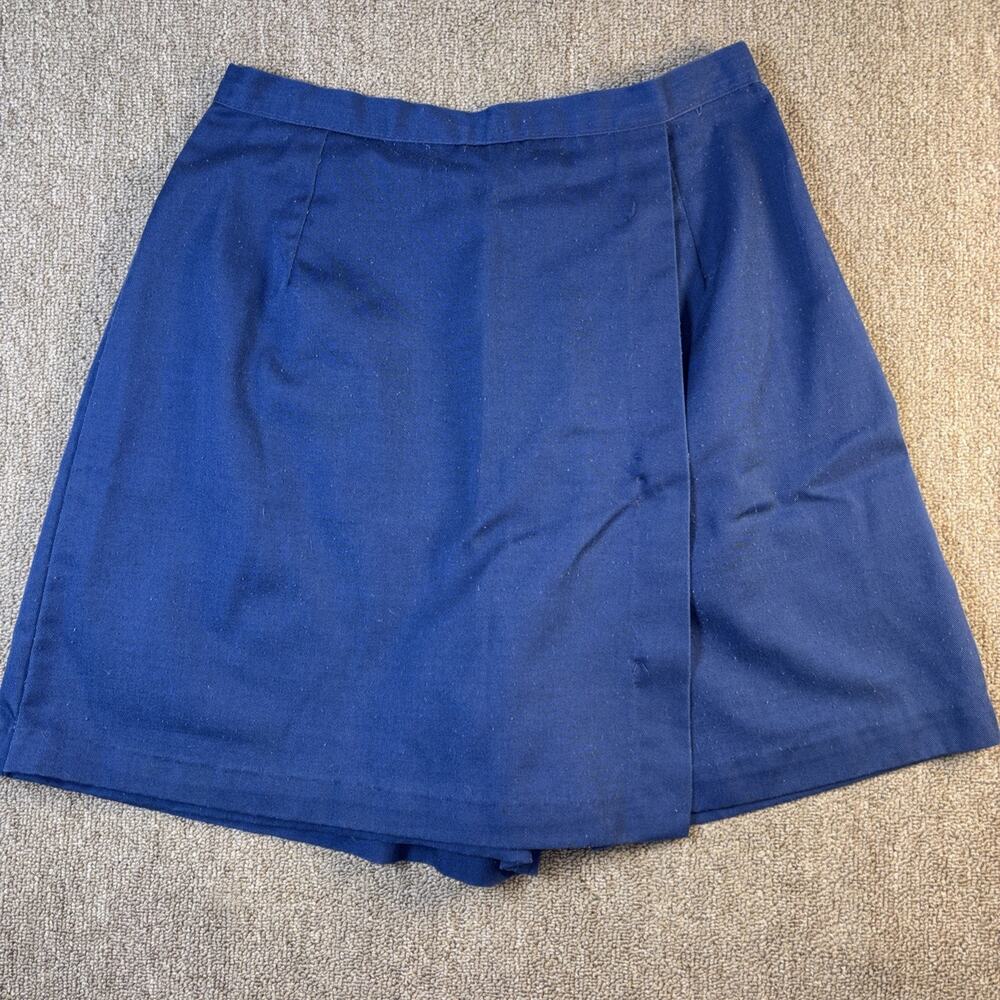 Vintage 60s 70s Blue Skort Womens XS Talon Zipper Mod Tennis Golf Mini